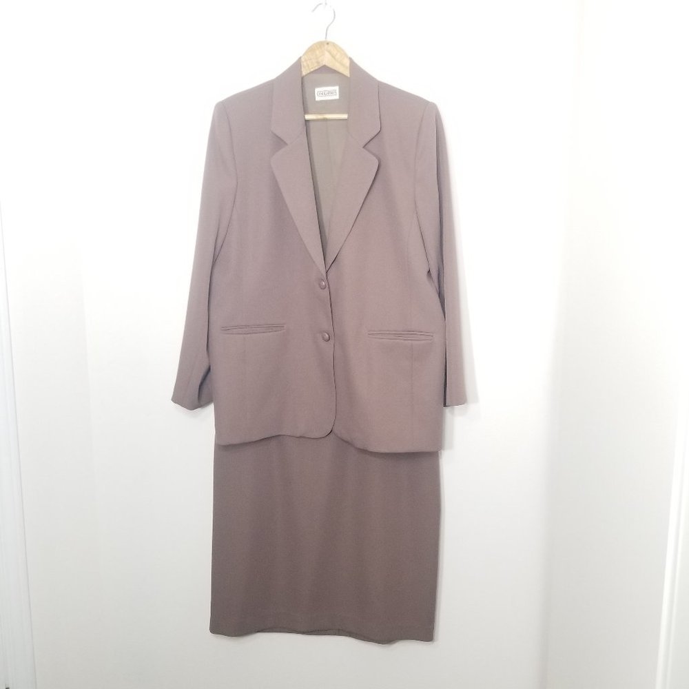 Vintage D'Allairds Dark Tan Business Suit Set Separate Sizes Classic Retro 12/14